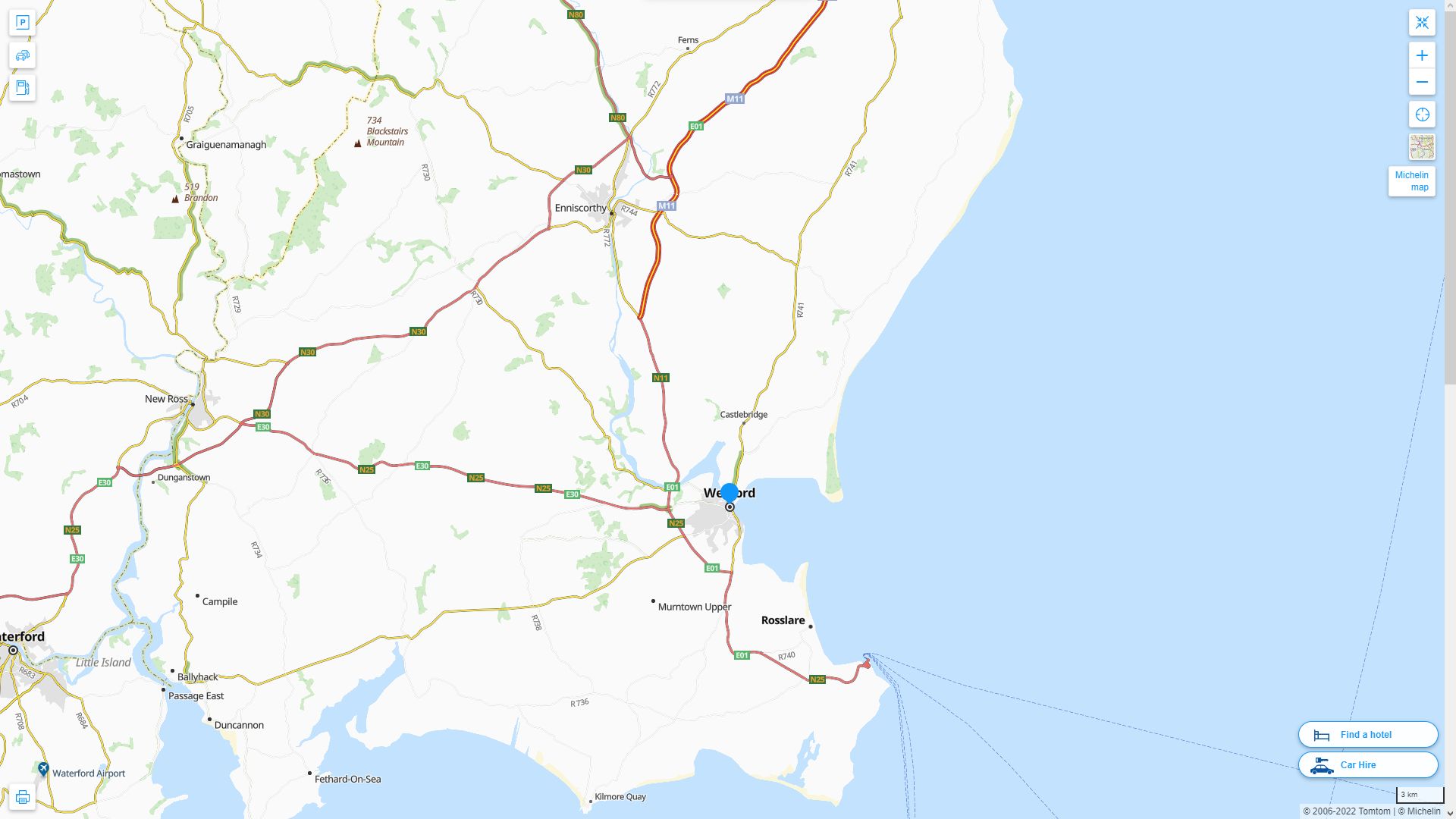 Wexford Highway and Road Map